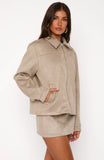 Like The Old Days Faux Suede Jacket Sand