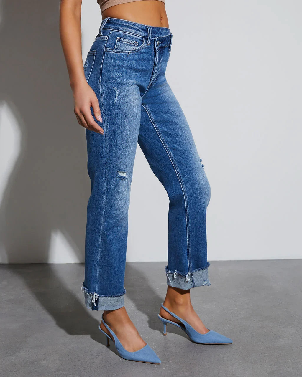 Lucy Super Stretch High Rise Slim Leg Straight Jeans