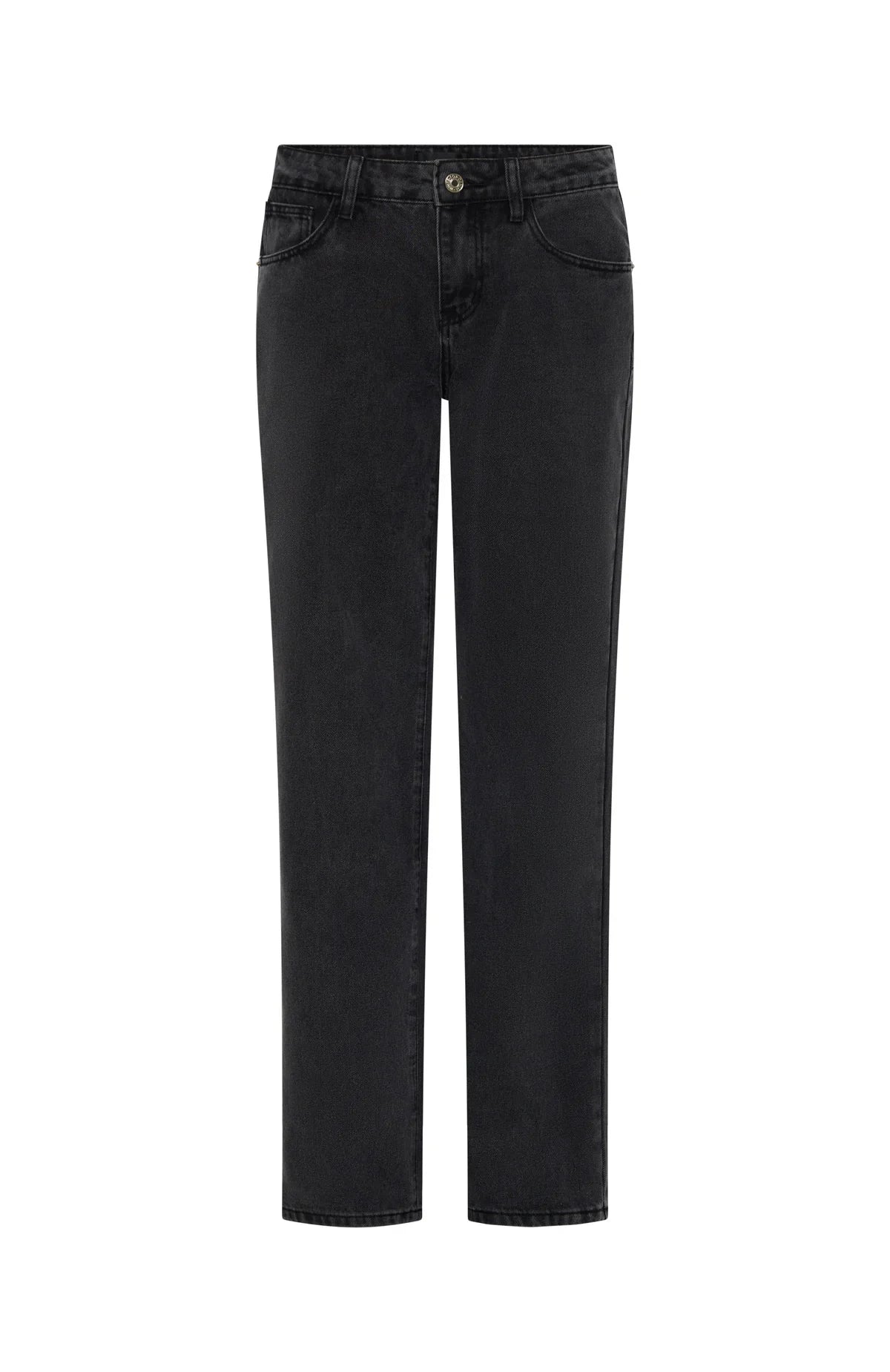 Zara Mid Rise Straight Leg Jeans Black Acid