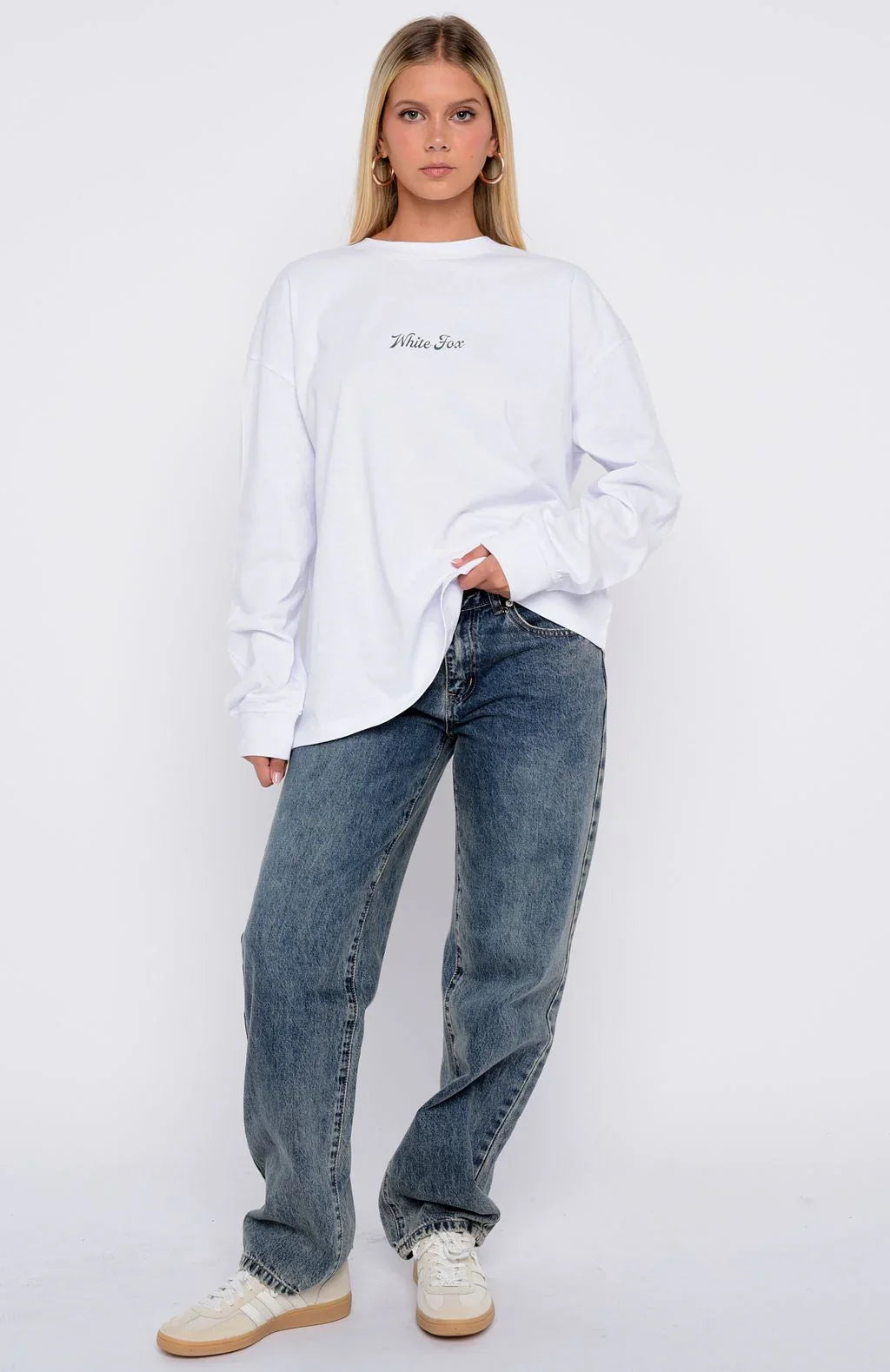 The Good Life Back Long Sleeve Tee White