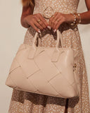 Giorgia Faux Leather Woven Top Handle Bag