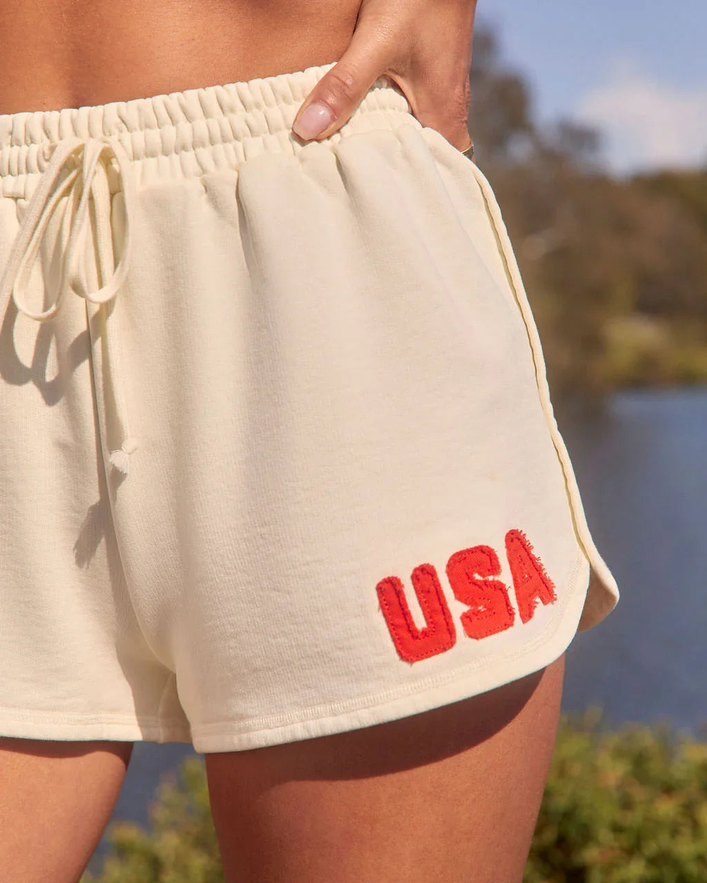 American Belle USA Embroidered Sweat Shorts