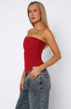 Tell Me A Secret Strapless Bustier Red