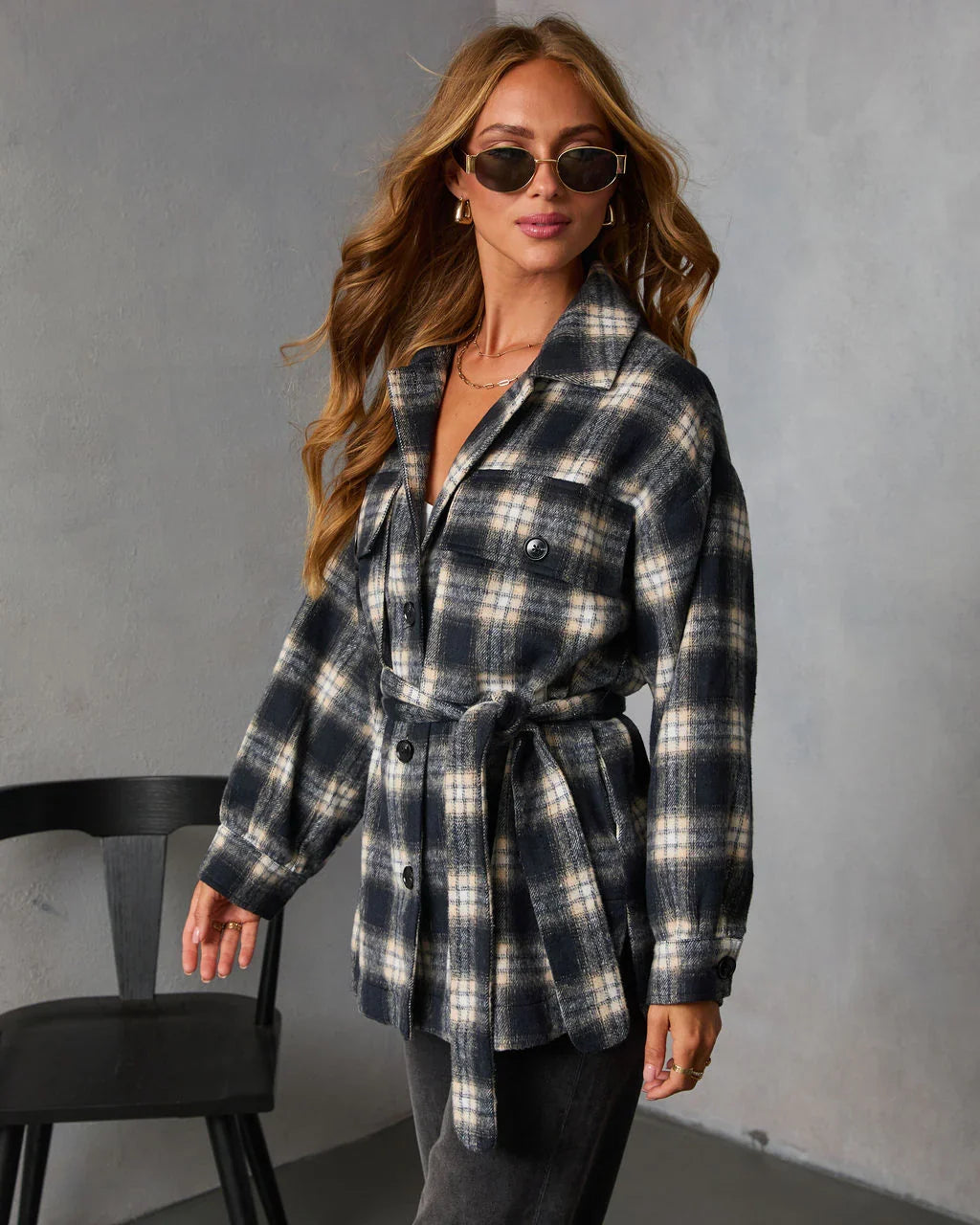 Tawny Grace Plaid Shirt Jacket