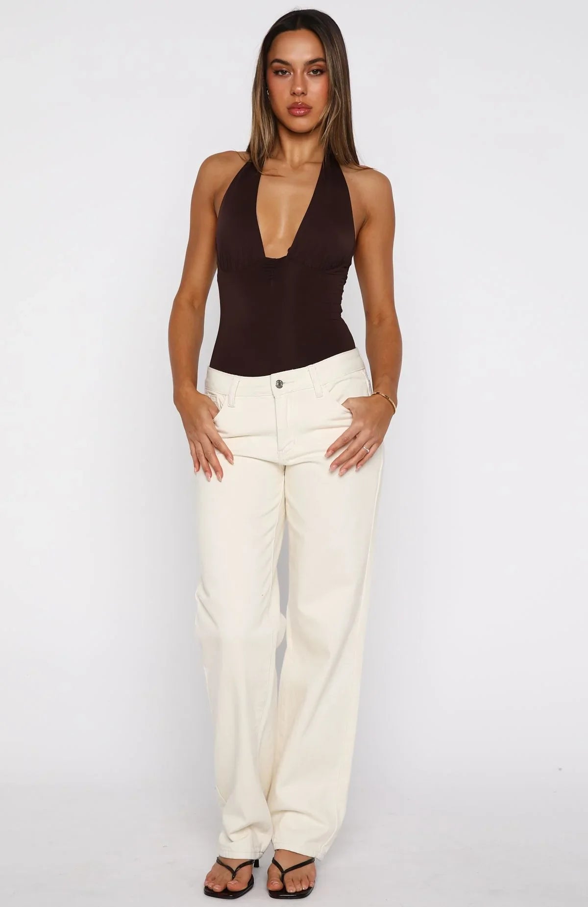New Horizons Halter Bodysuit Espresso
