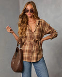 Sable Marie Plaid Waist Tie Shirt Jacket