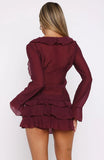 Your Status Long Sleeve Blouse Burgundy