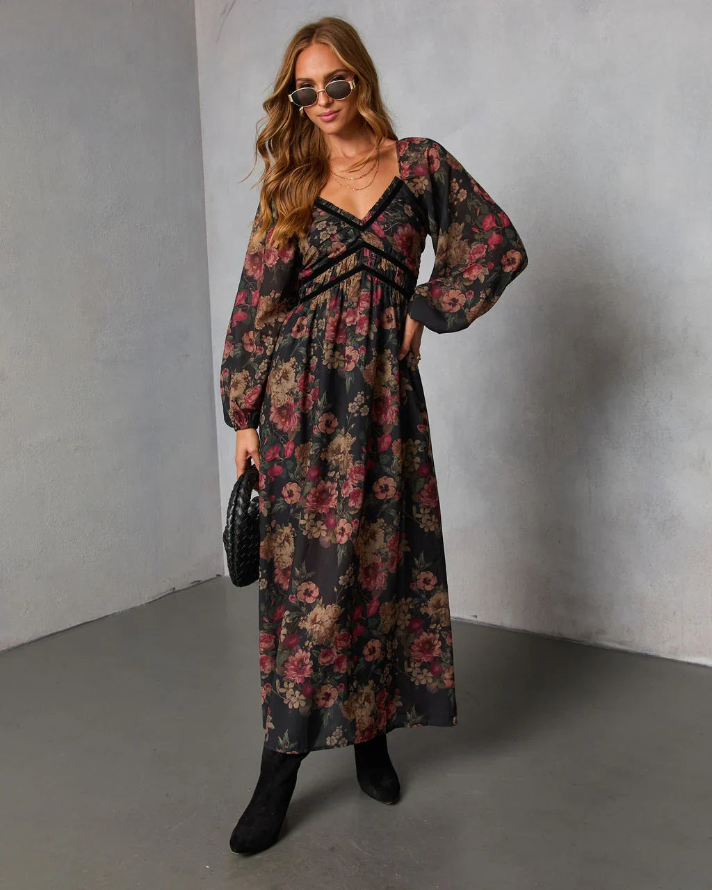 Peony Dust Printed Midi Dress