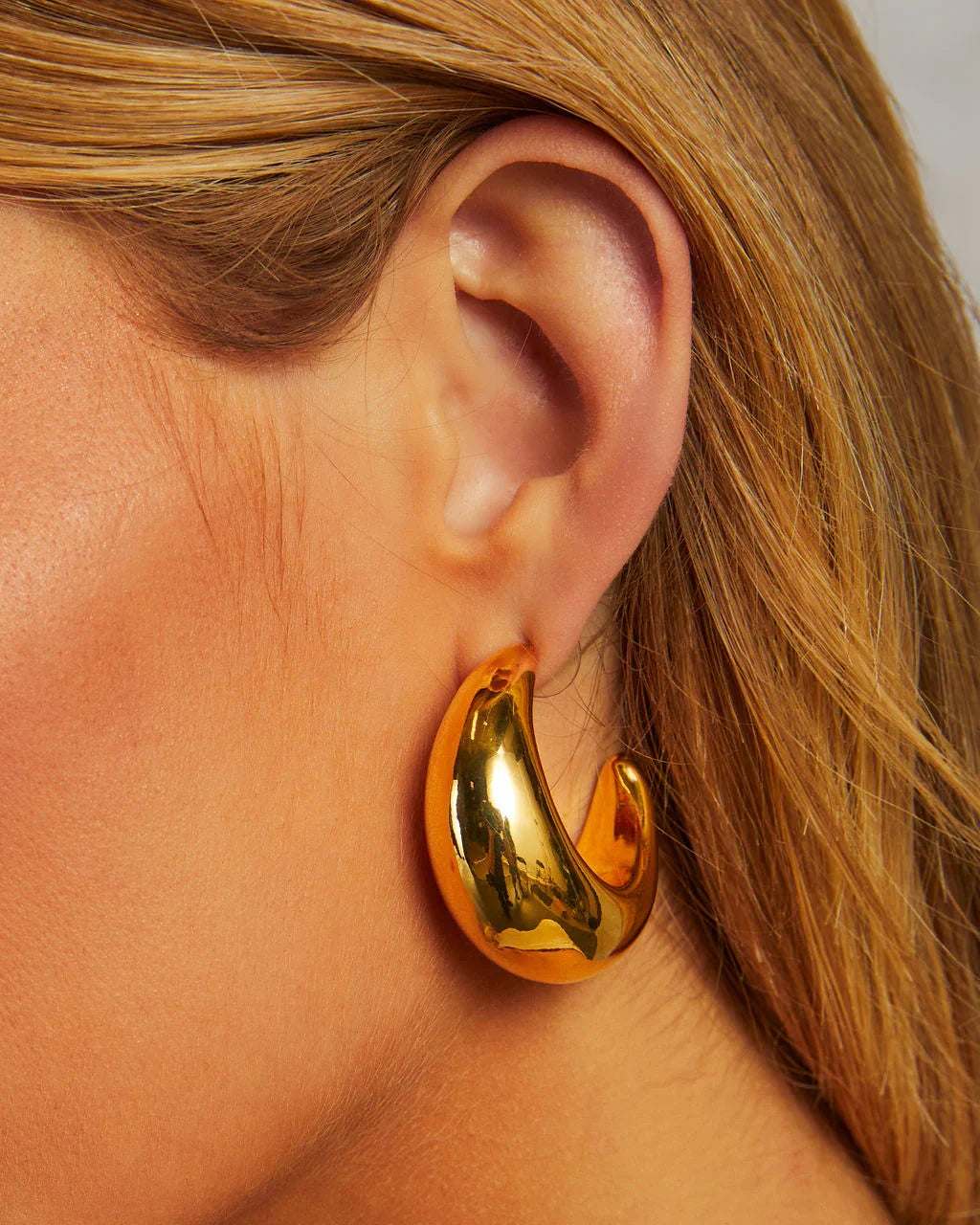 Night Life Crescent Moon Hoop Earrings