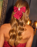 Holiday Honey Satin Bow Hair Barrette
