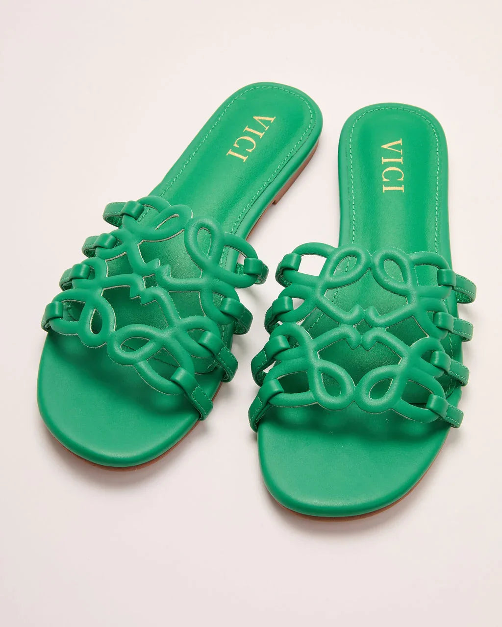 Sandy Toes Vegan Leather Petal Anagram Sandals