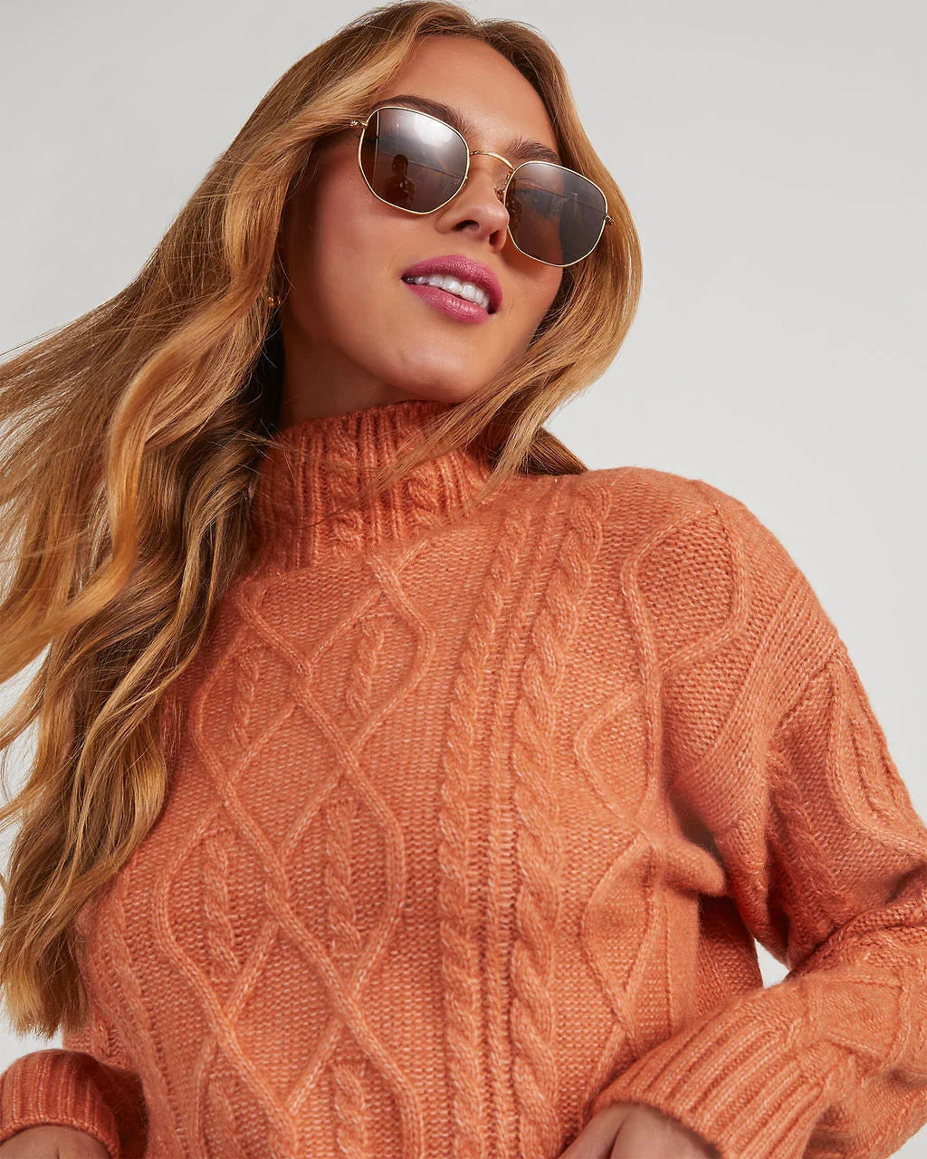 Sheila Cable Knit Turtleneck Sweater