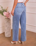 Feldah Stretch Mid Rise Wide Leg Jeans