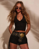 Groove Together Suede Halter Top