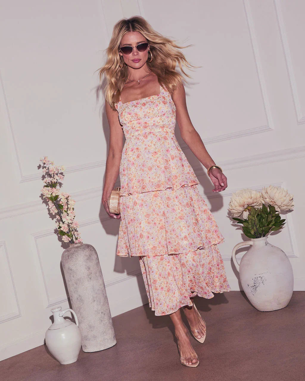 Rhea Tiered Floral Maxi Dress