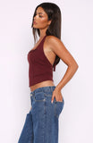Good Feels Halter Top Burgundy
