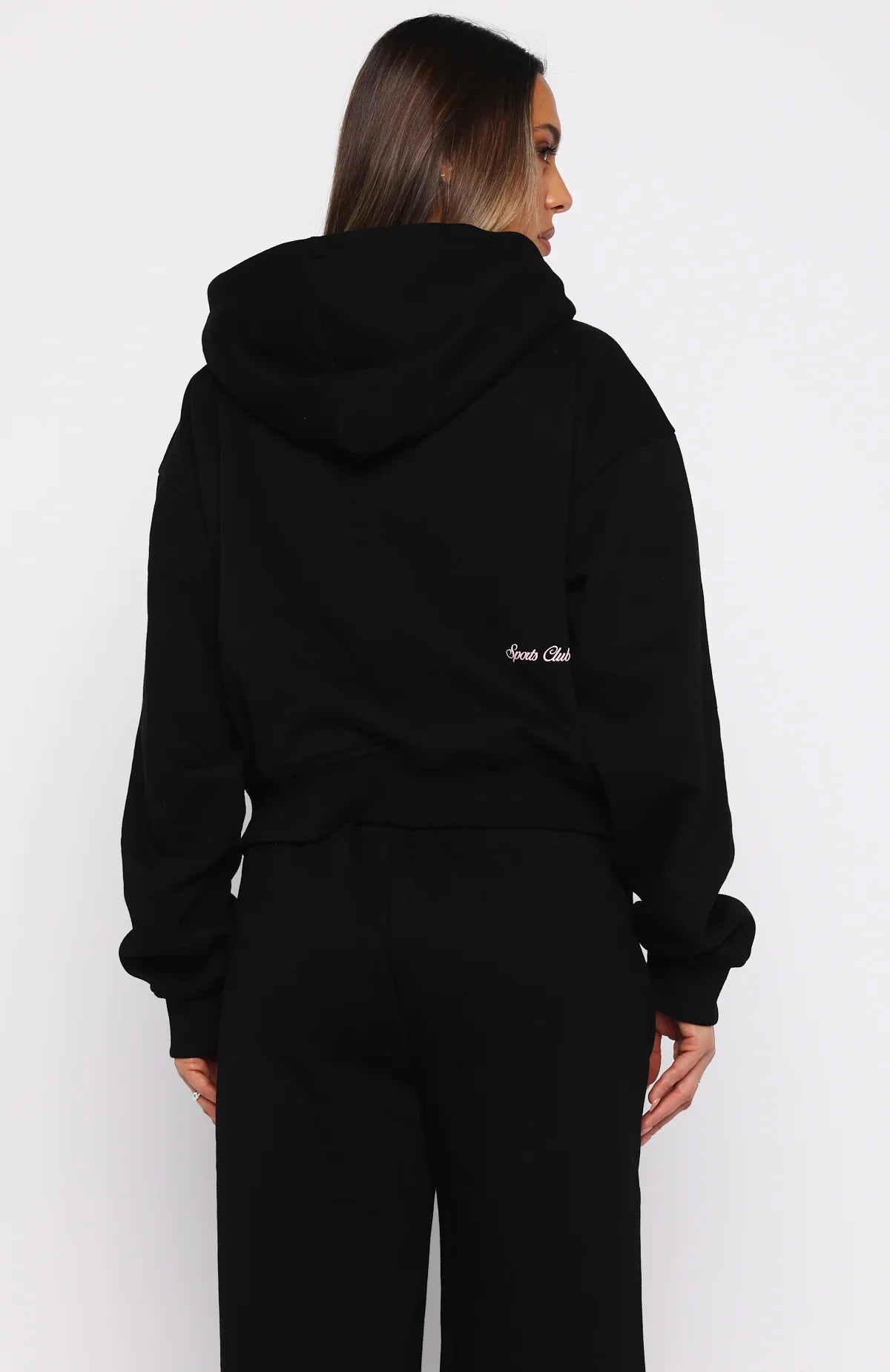 Club 14 Allie Boxy Zip Front Hoodie Black