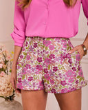Fresh Romance Floral Jacquard Shorts