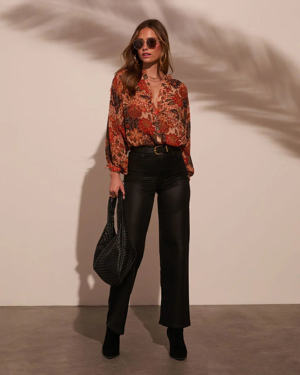 Italiano Paisley Button Down Blouse