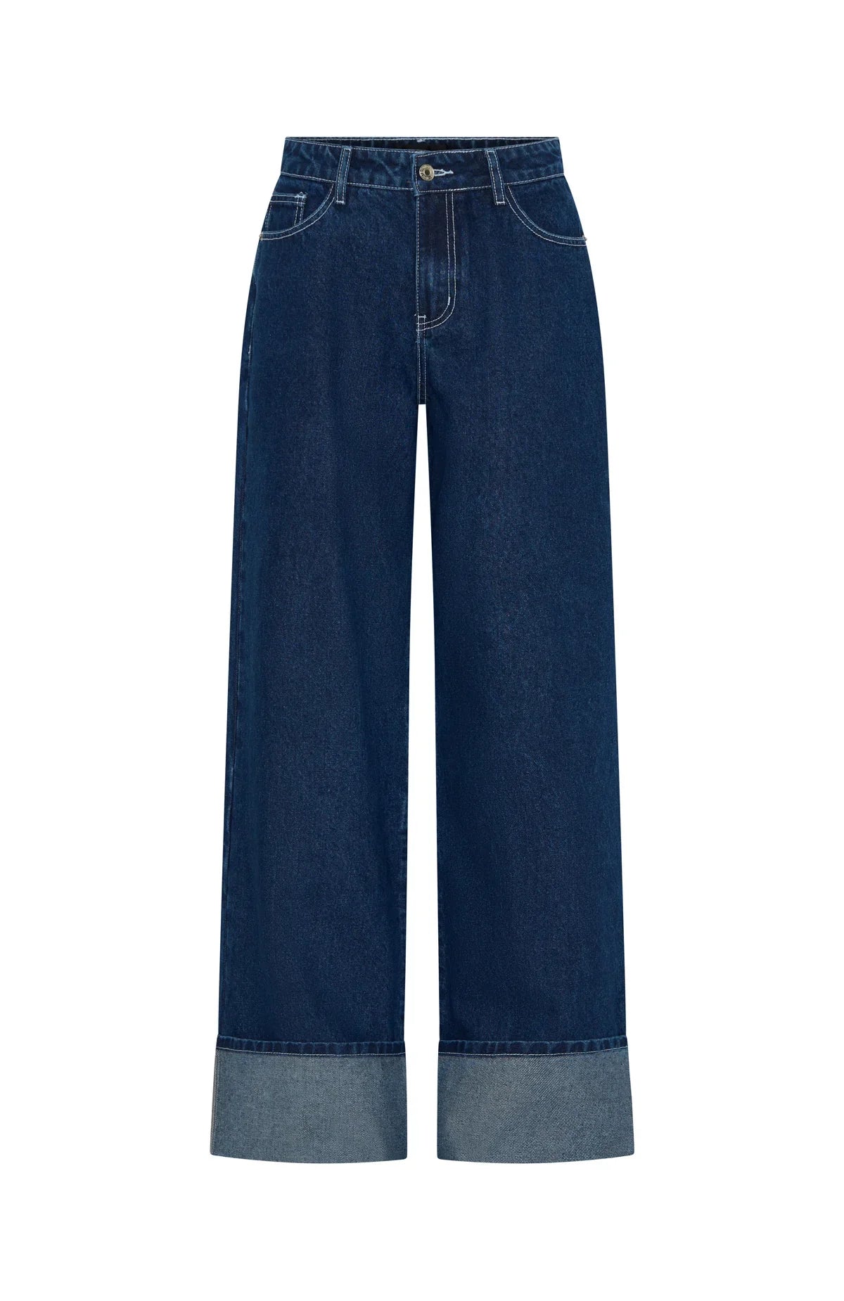 Charlotte Mid Rise Wide Leg Jeans Dark Indigo