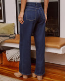 Ruey Stretch High Rise Straight Leg Pleated Jeans