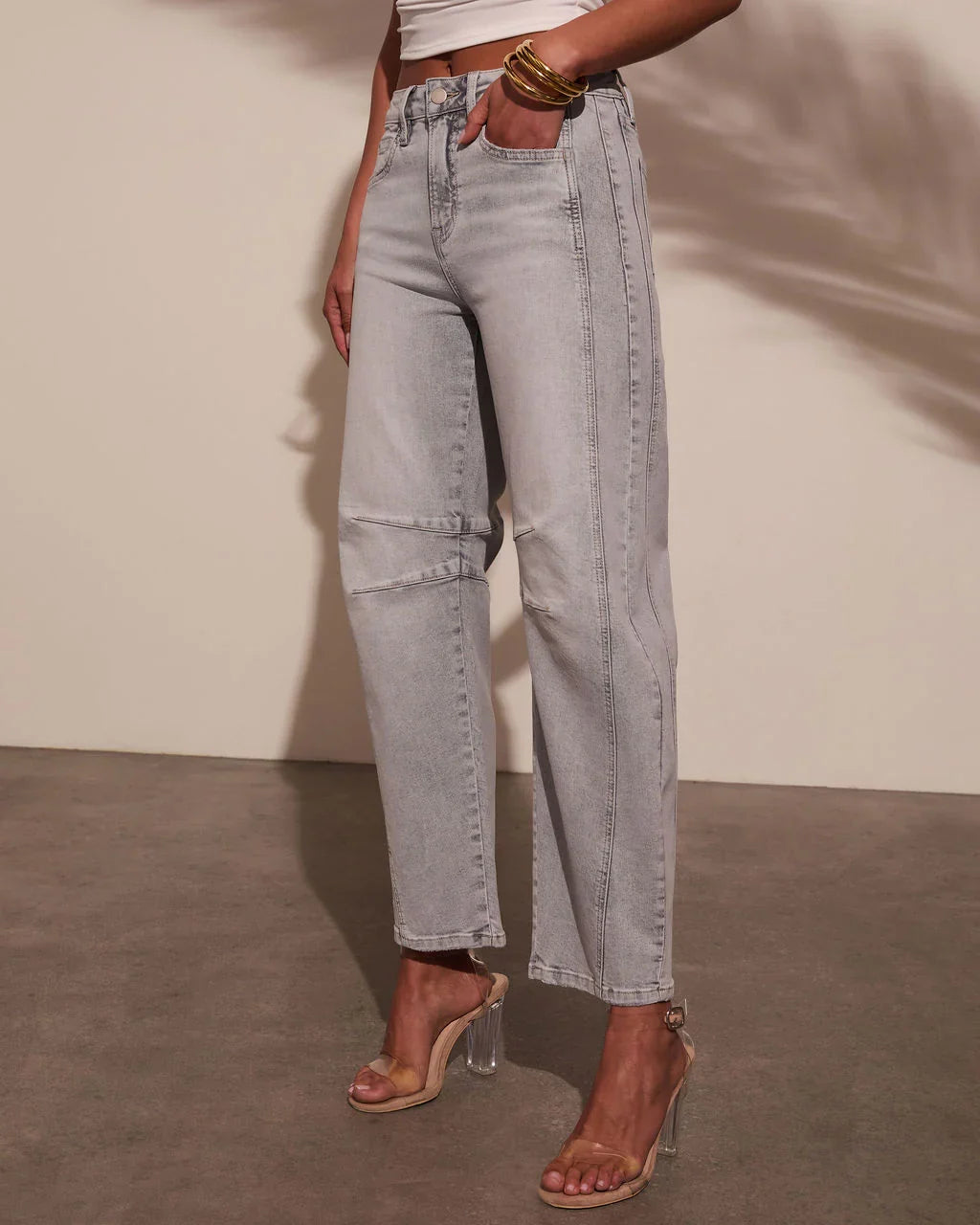 Wild Honey Stretch High Rise Barrel Jeans