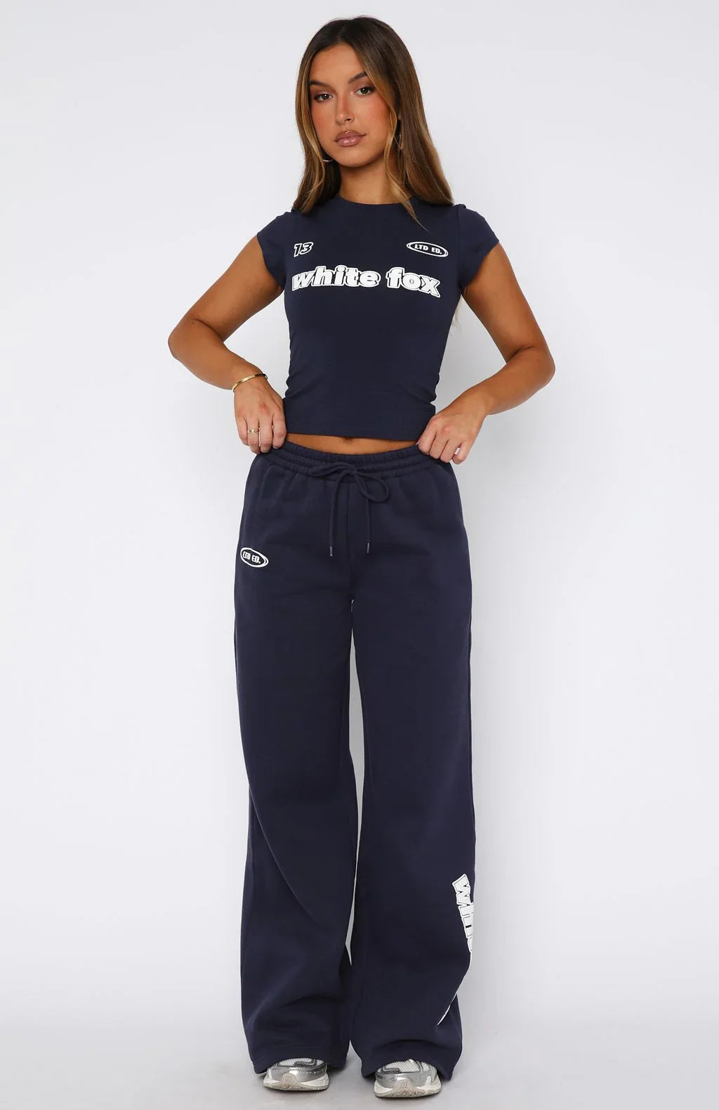 Ready To Go Wide Leg Sweatpants Navy