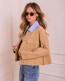 Solyn Contrast Collar Utility Jacket