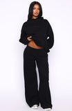 Come A Long Way Wide Leg Sweatpants Black
