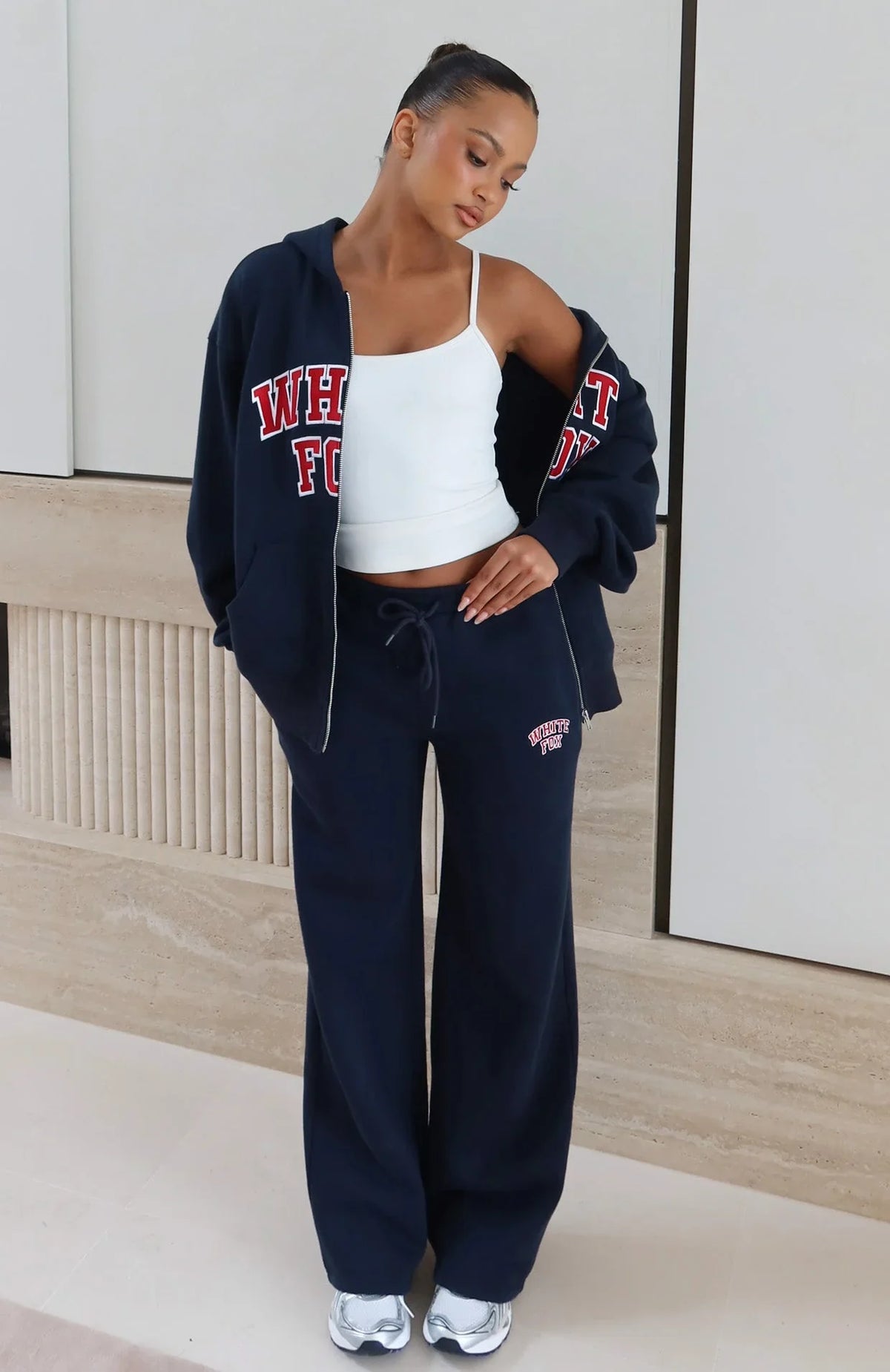 Starting Fresh Wide Leg Sweatpants Navy