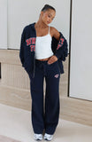 Starting Fresh Wide Leg Sweatpants Navy