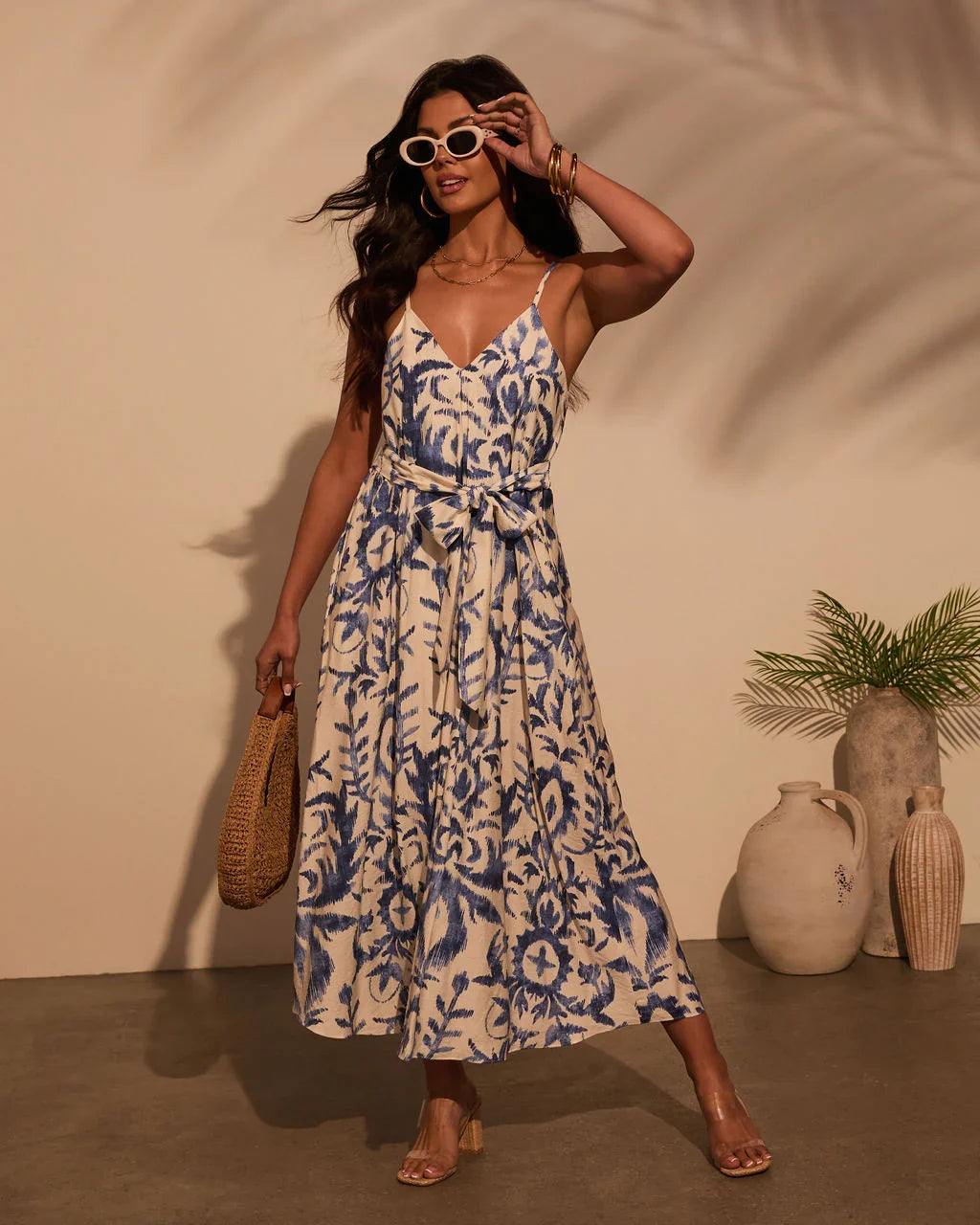 Beachfront Muse Abstract Midi Dress