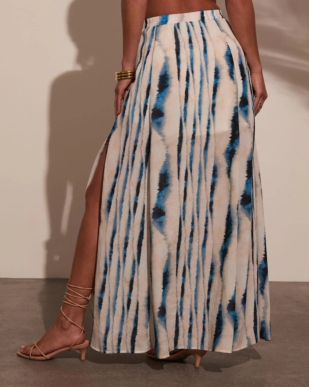 Haidee Watercolor Striped Maxi Skirt