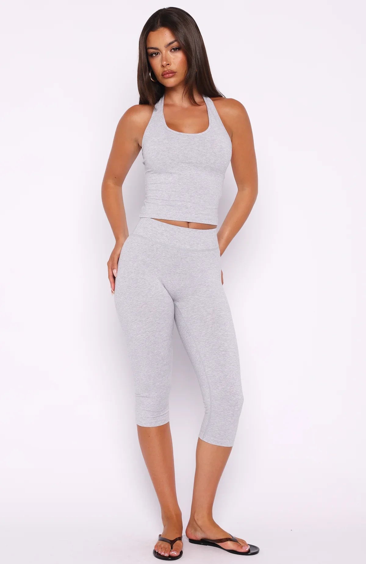 Focus On The Good Capri Pants Grey Marle