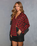 Jesena Plaid Collared Top