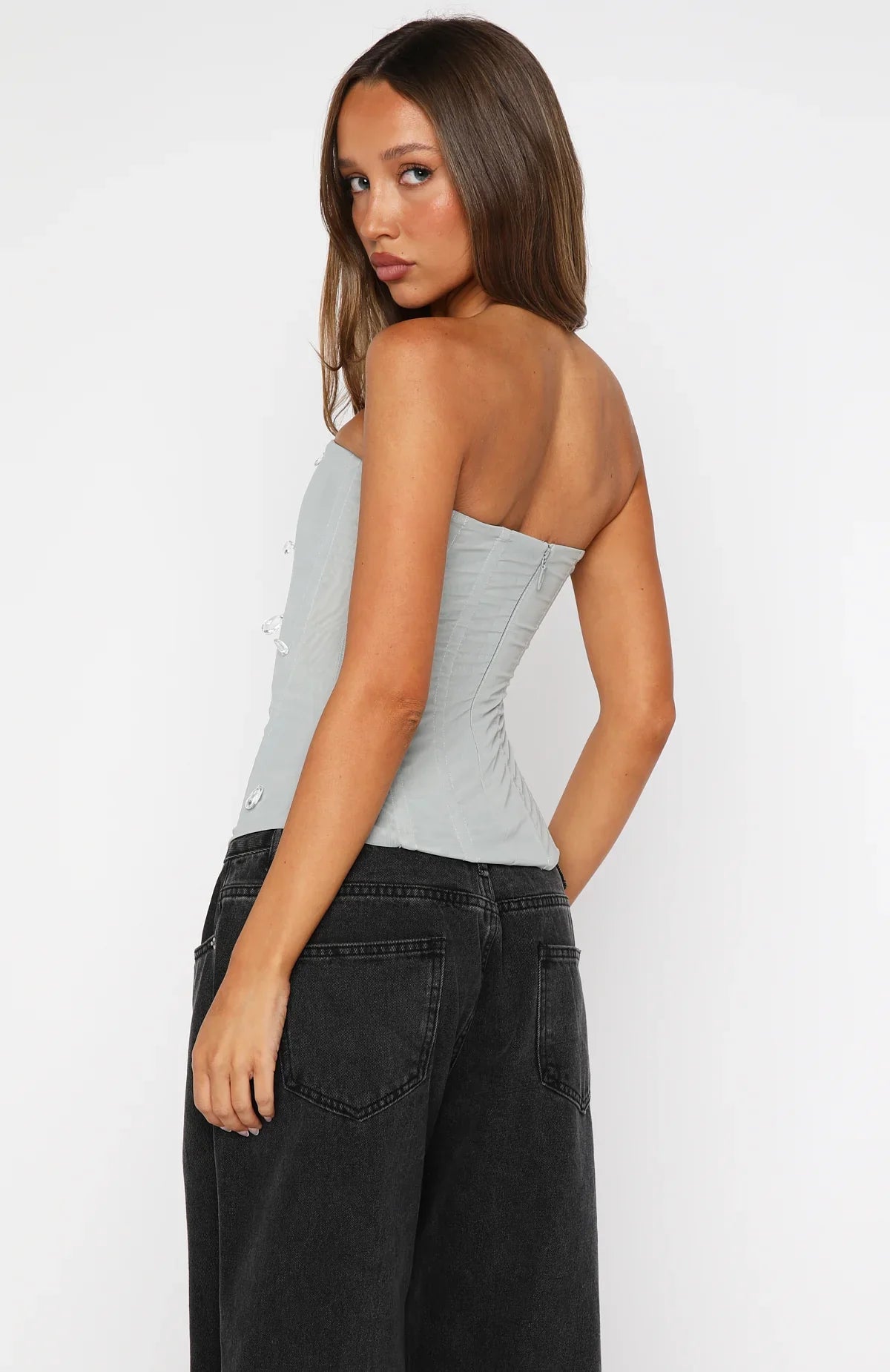Good Fortune Strapless Bustier Mist