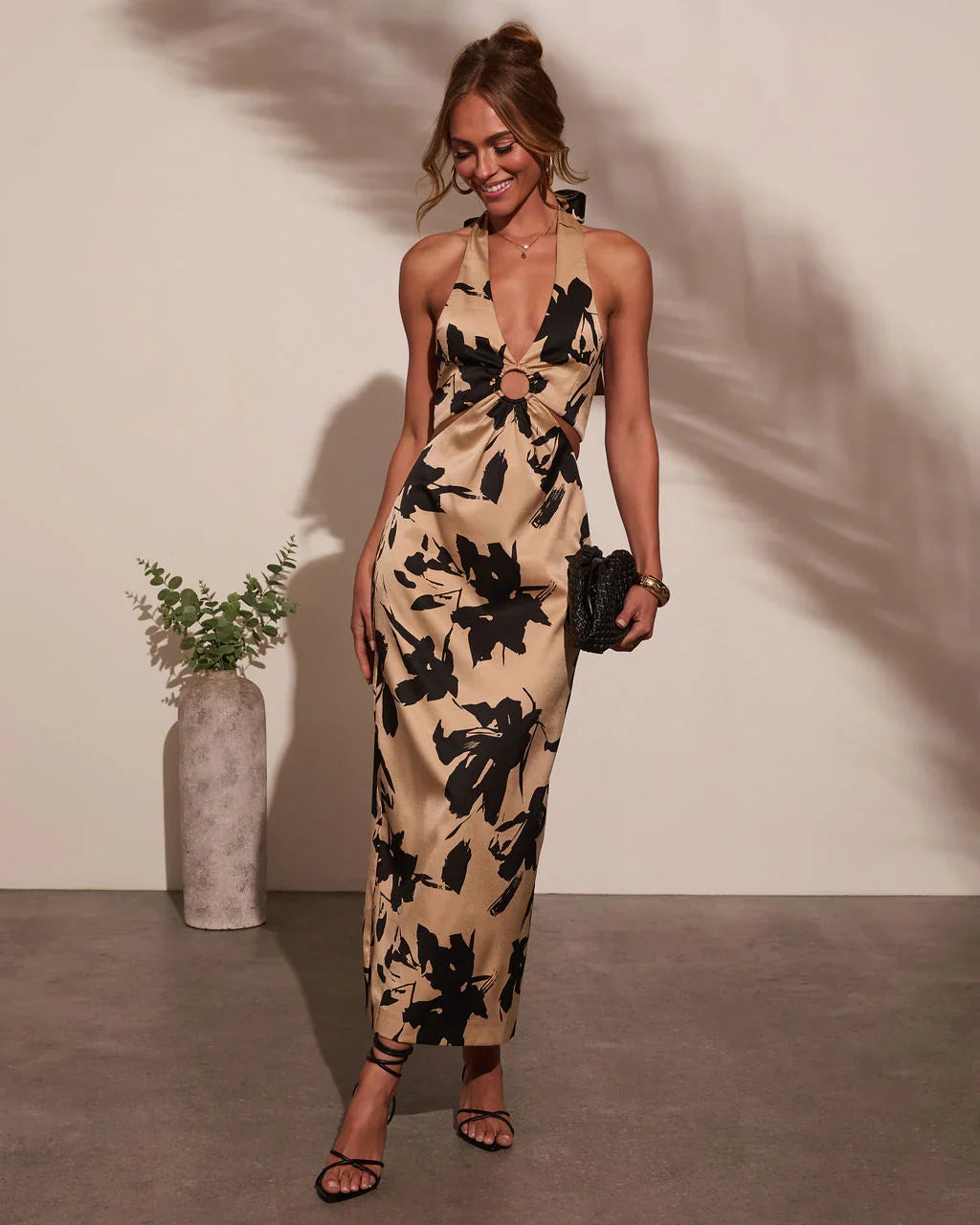 Nellah Cut Out Halter Maxi Dress