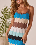 Meliana Zigzag Colorblock Maxi Dress