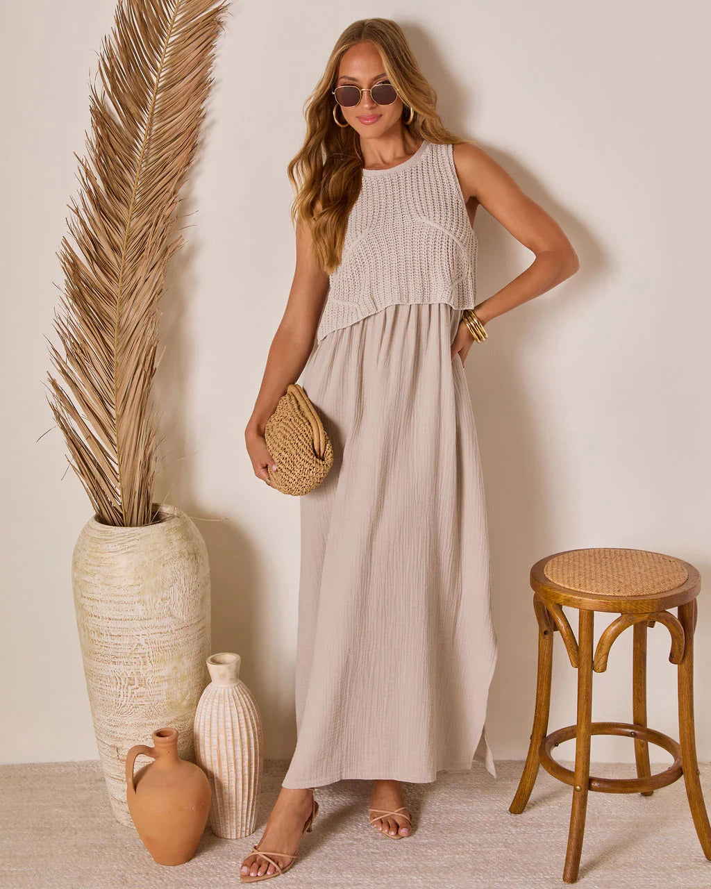 Saltwoven Crochet Bodice Maxi Dress