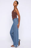 Big City Dreams Mid Rise Wide Leg Jeans Admiral Blue