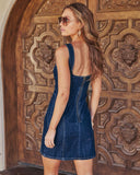 Jovianna Pintuck Denim Mini Dress