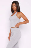 Focus On The Good Halter Top Grey Marle