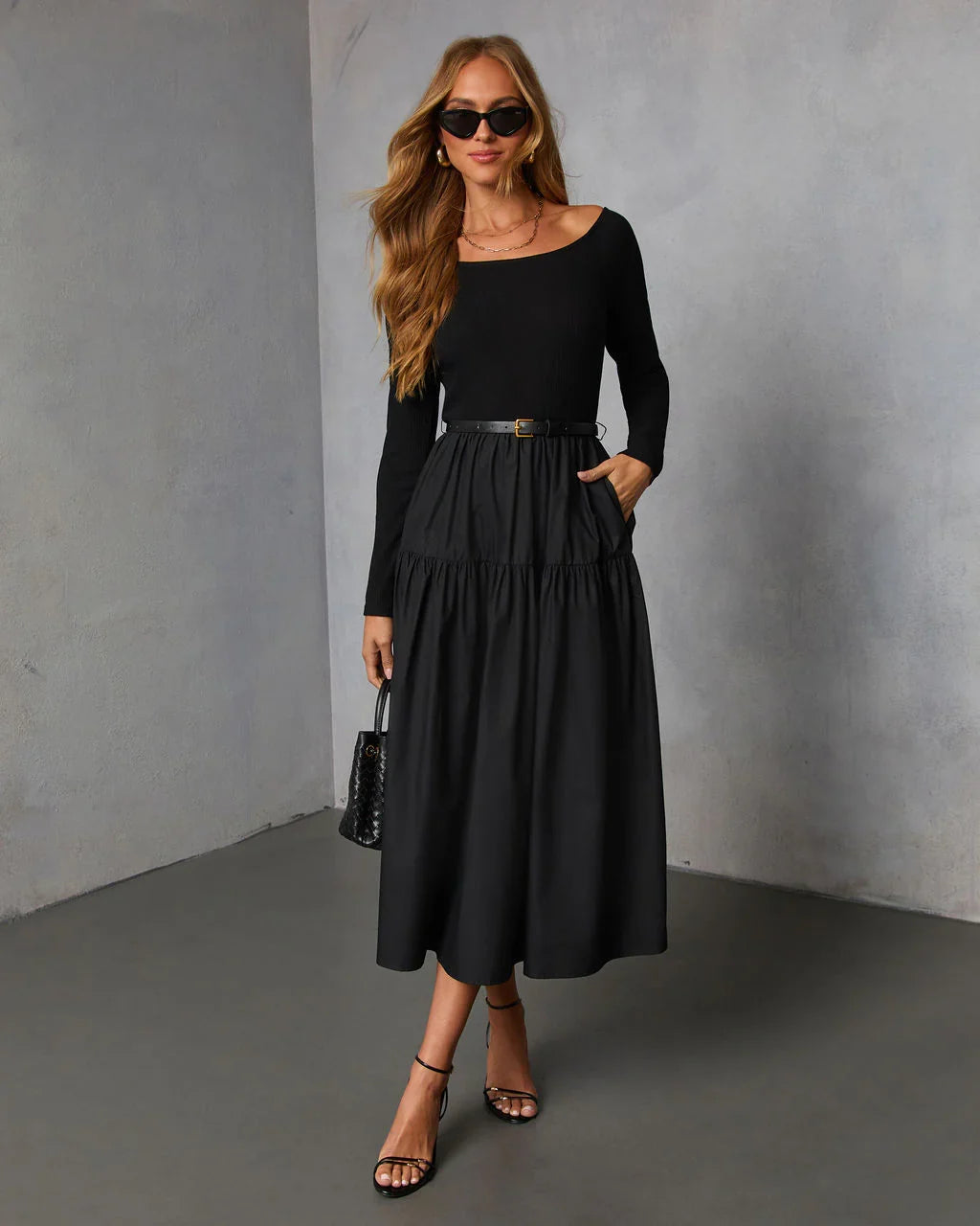 Fallow Field Belted Midi Dress