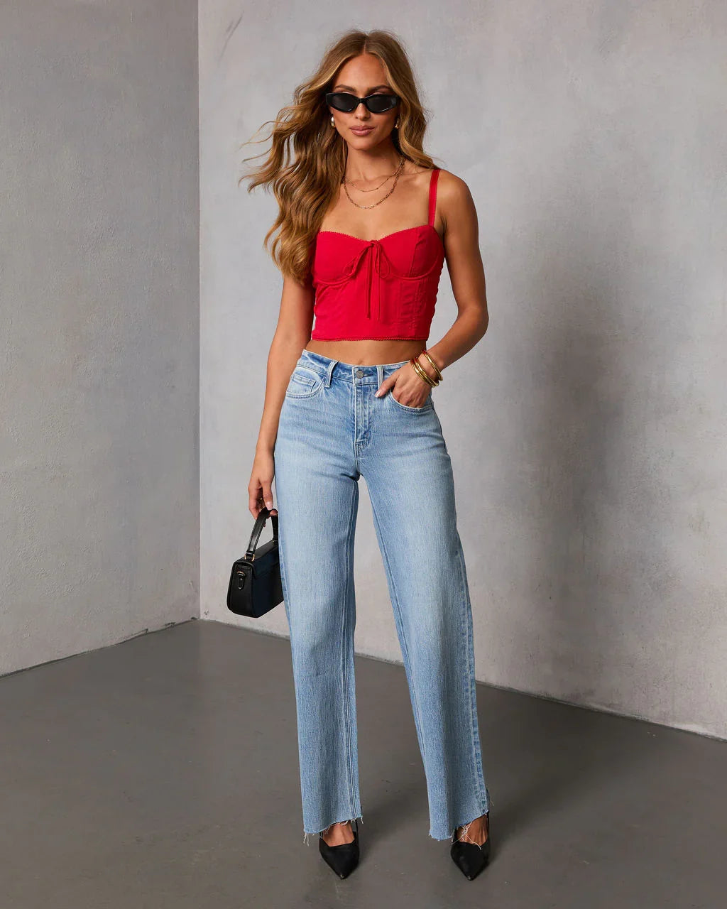 Frosted Desire Bust Tie Cropped Corset Top