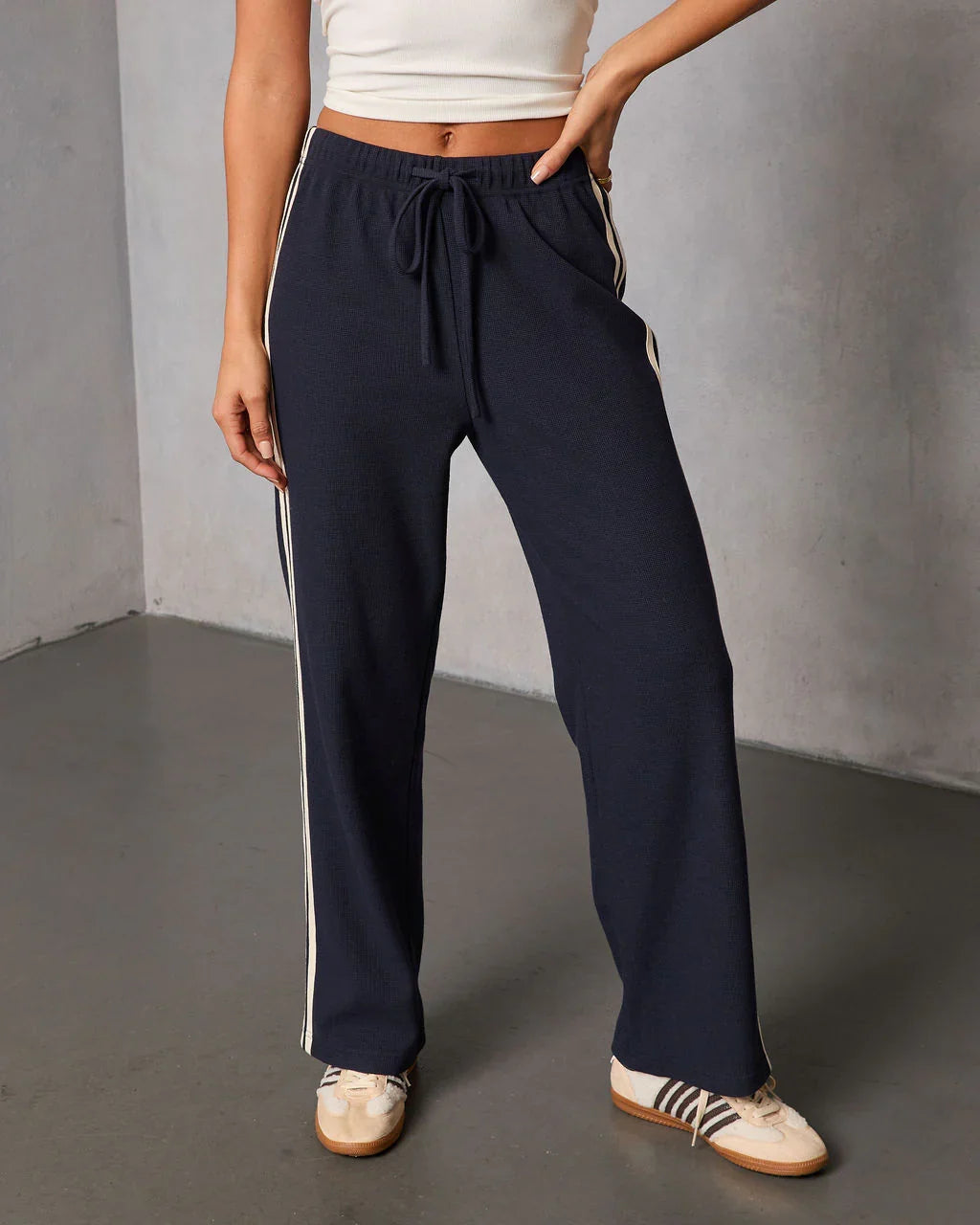 Quiet Day Striped Straight Leg Sweatpants