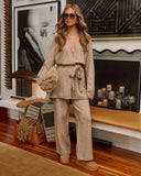Frosted Wonder Knit Wide Leg Pants