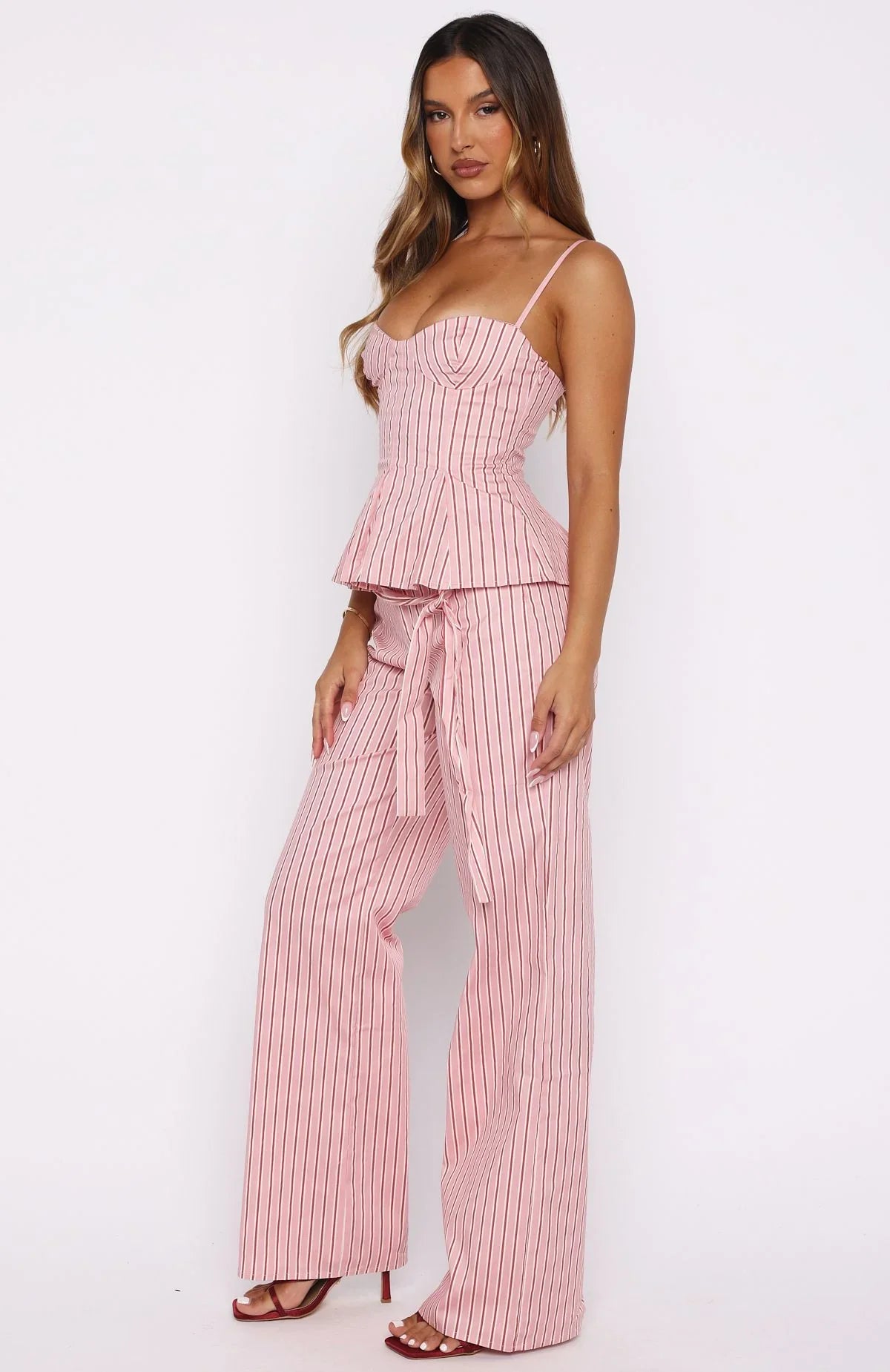 Tempt Me Not Pants Pink Stripe