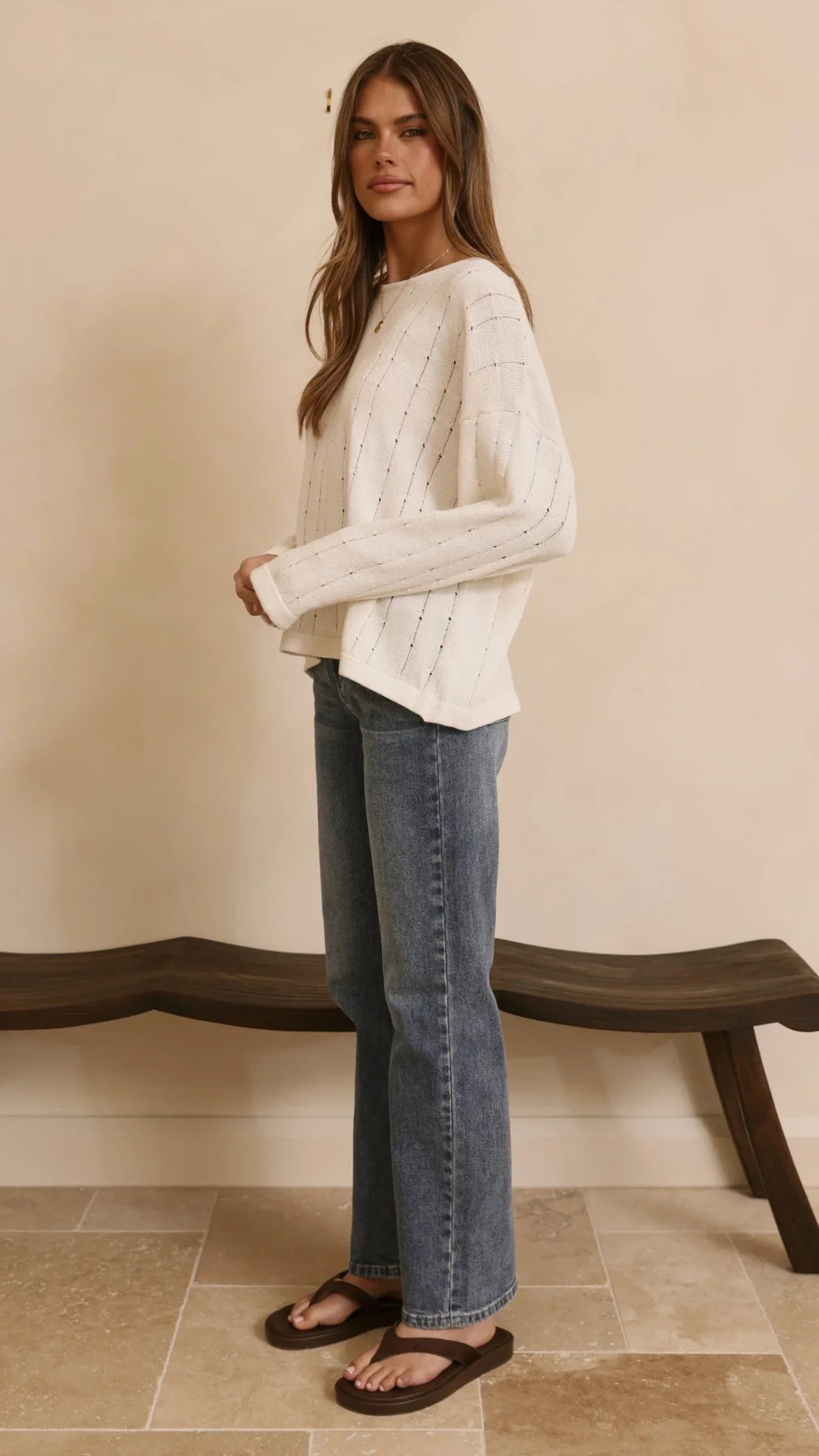 Mia Long Sleeve Top White