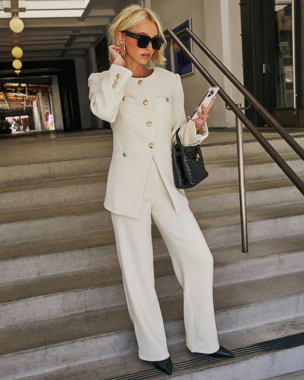 Kayleen High Rise Tweed Trouser
