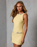 Almeda Embellished Tweed Mini Dress